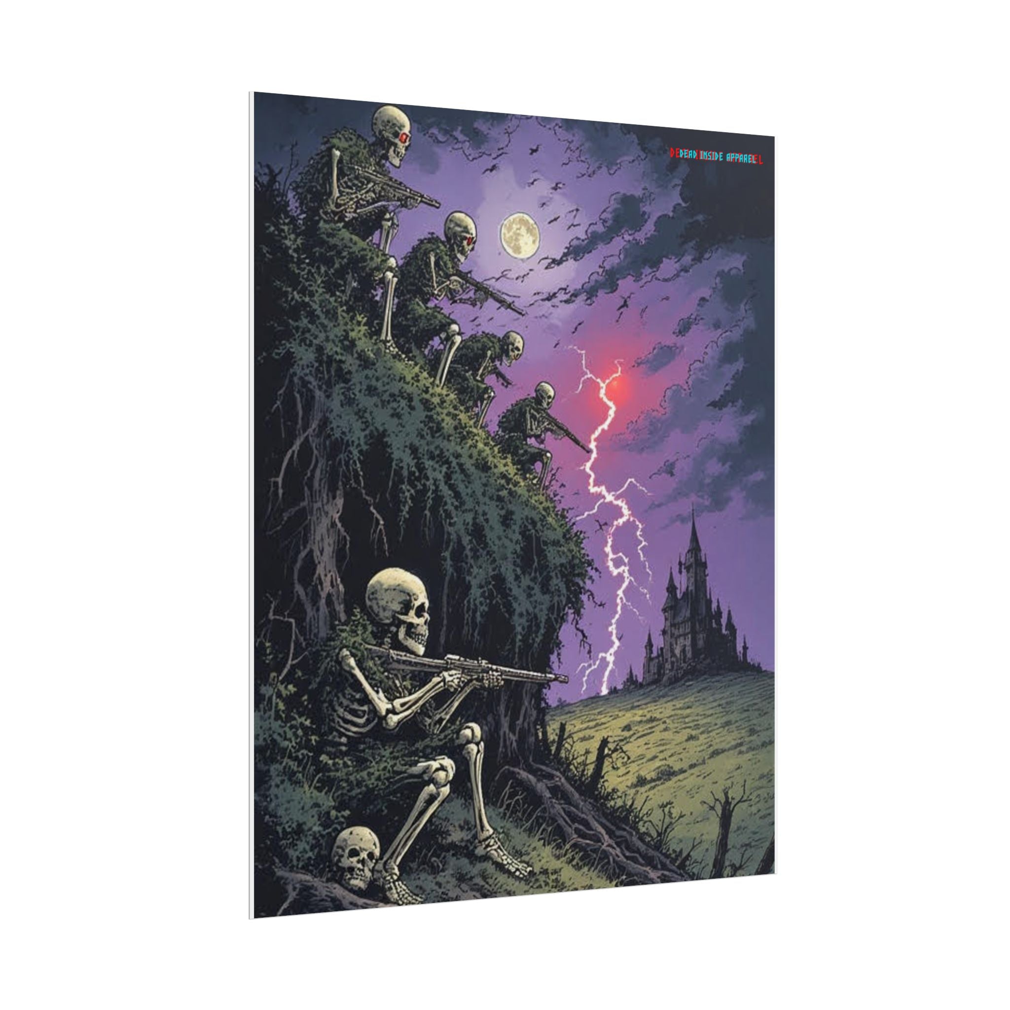 Spooky Skeleton Art Poster
