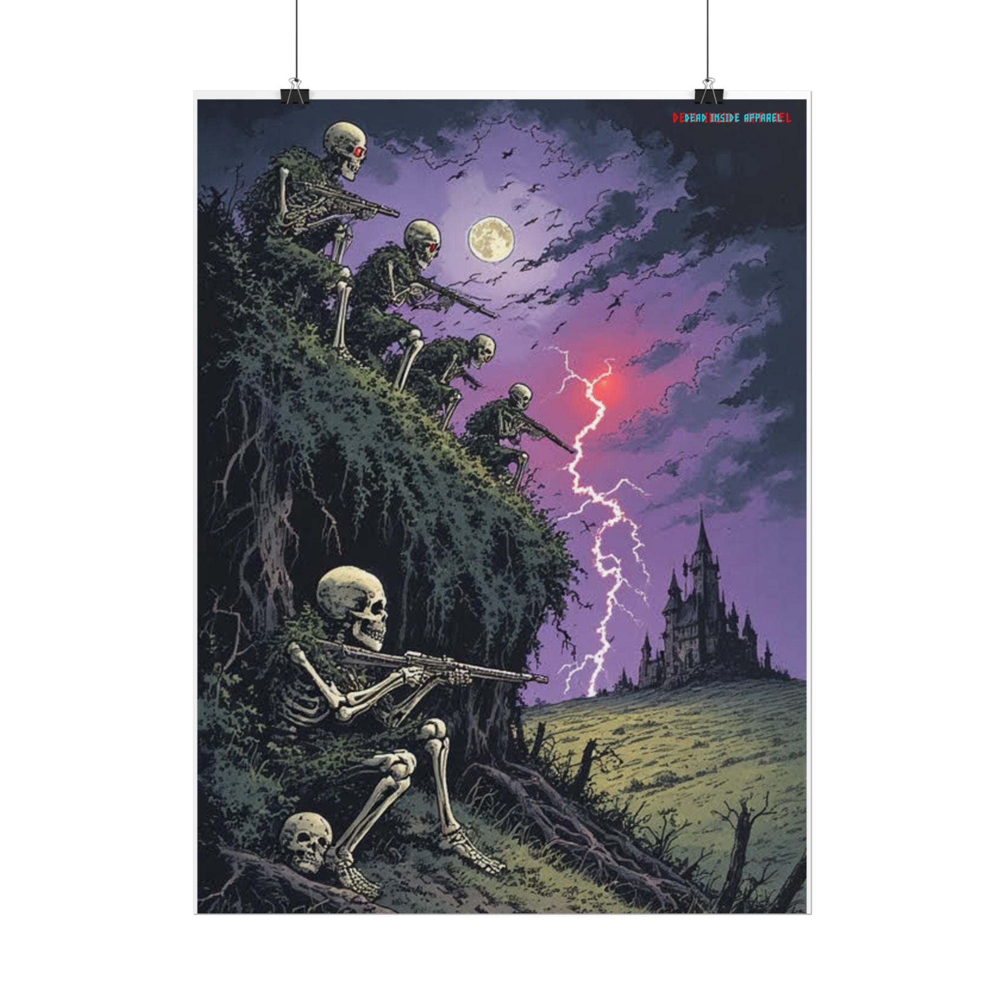 Spooky Skeleton Art Poster