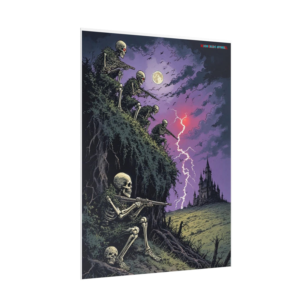 Spooky Skeleton Art Poster