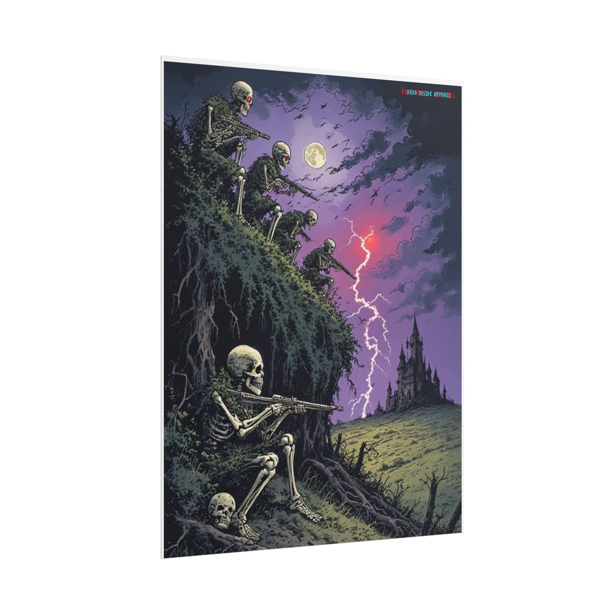 Spooky Skeleton Art Poster