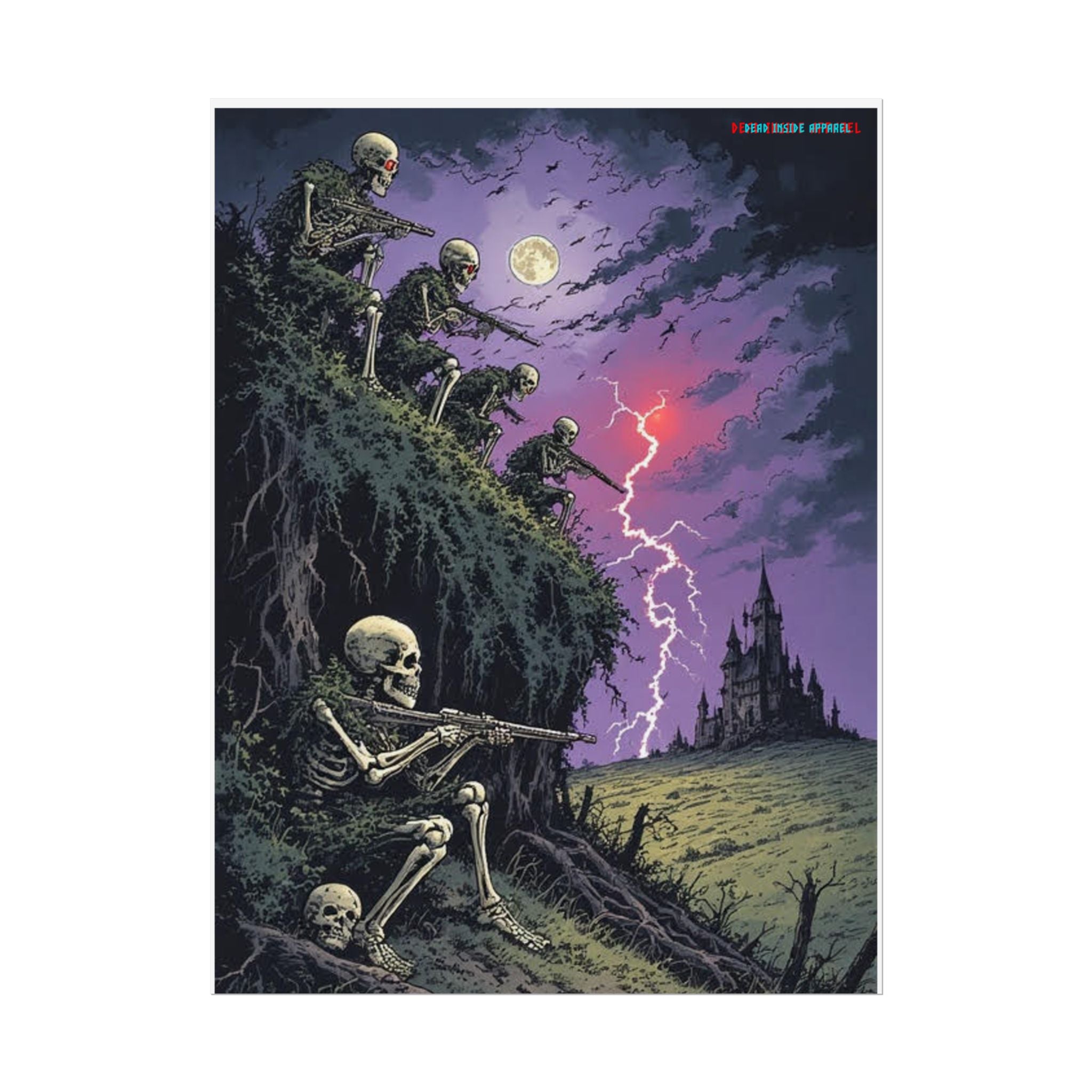 Spooky Skeleton Art Poster