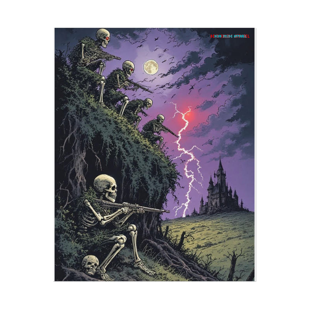 Spooky Skeleton Art Poster