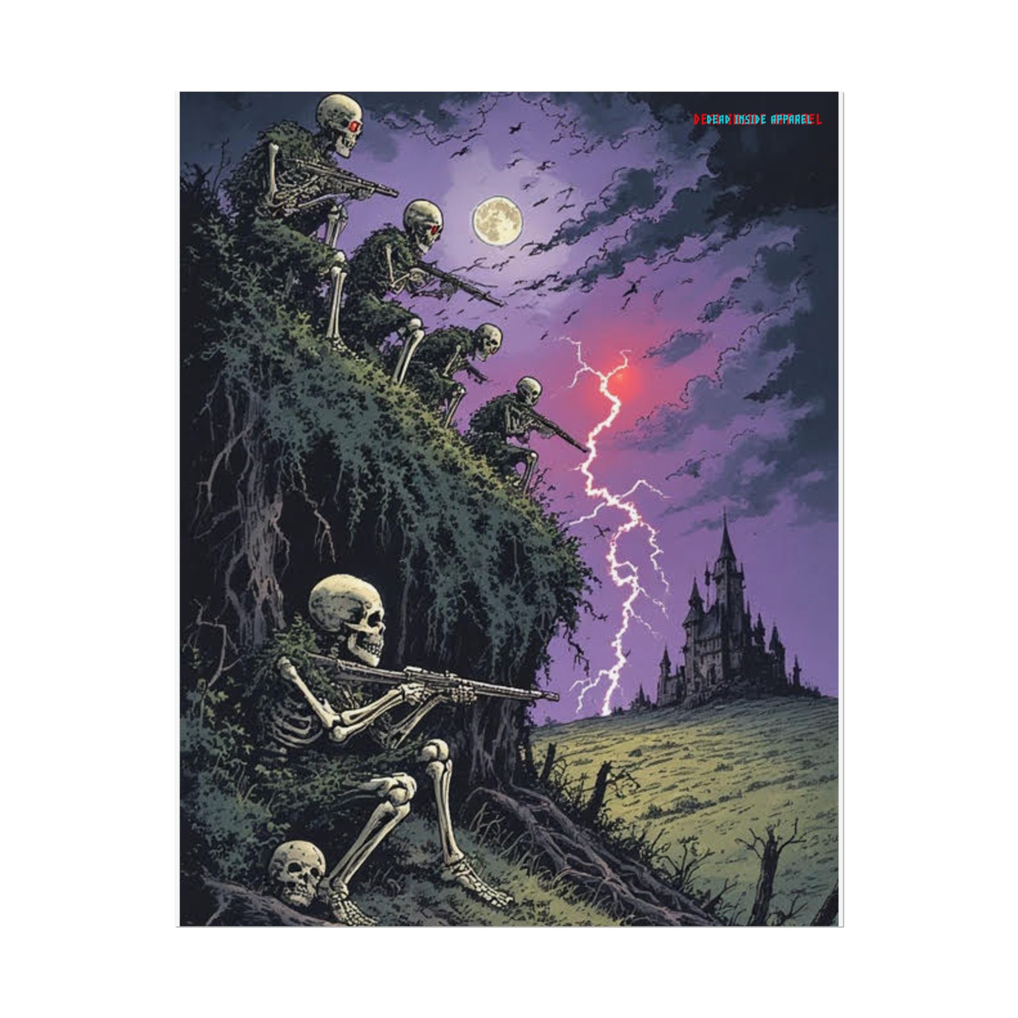 Spooky Skeleton Art Poster