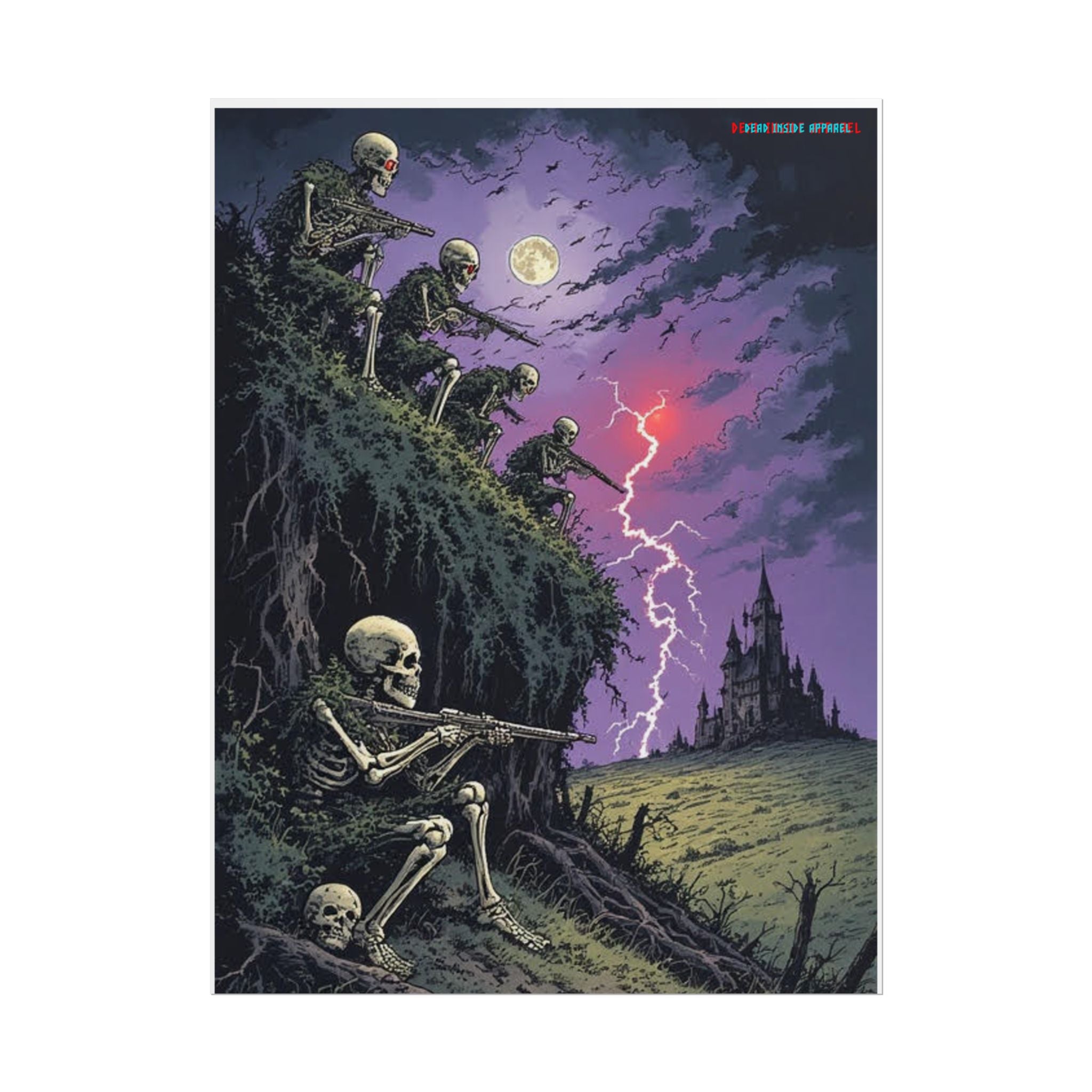 Spooky Skeleton Art Poster