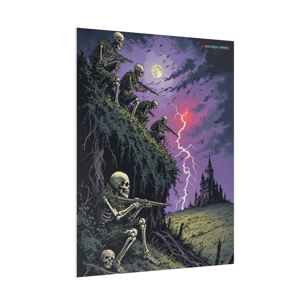 Spooky Skeleton Art Poster