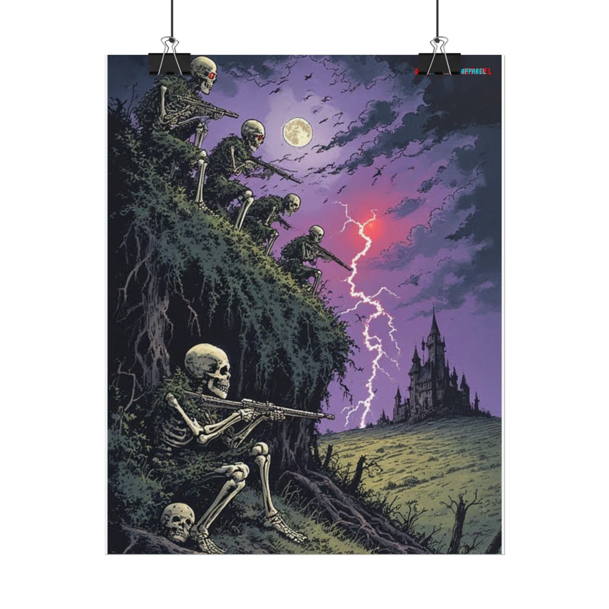 Spooky Skeleton Art Poster